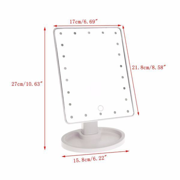 Квадратне настільне дзеркало з підсвіткою LED Smart Touch Mirror для макіяжу 45040 фото