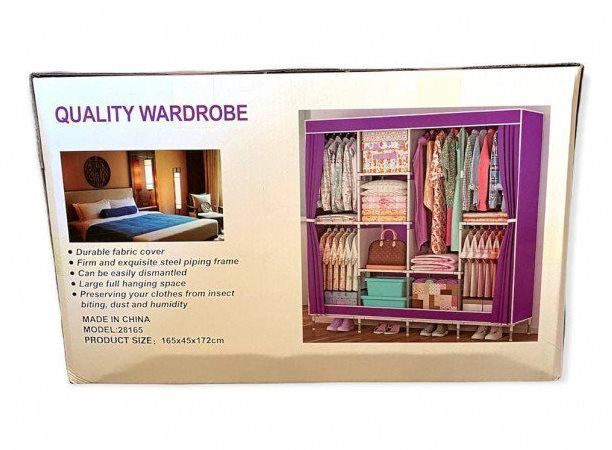 Складна тканинна шафа Storage Wardrobe 28165 ∙ Органайзер &ndash; гардероб для одягу на 4 секції, 165х45х172 см 51953 фото