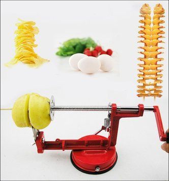Машинка для спіральної нарізки картоплі Spiral Potato Slicer ∙ Картоплерізка ∙ Овочерізка ∙ Мультирізка спіраллю 50208 фото