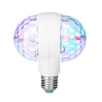 Диско - лампа з патроном, що обертається Led lamp RGB Диско куля 79001 фото
