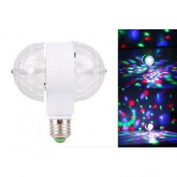 Диско - лампа з патроном, що обертається Led lamp RGB Диско куля 79001 фото