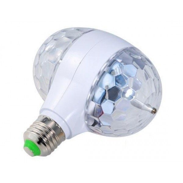 Диско - лампа з патроном, що обертається Led lamp RGB Диско куля 79001 фото