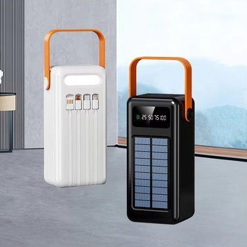 Зовнішній акумулятор Power Bank YM-637CX &middot; Портативна зарядка Павербанк 80000 mAh із сонячною батареєю та ліхтариком 55564 фото