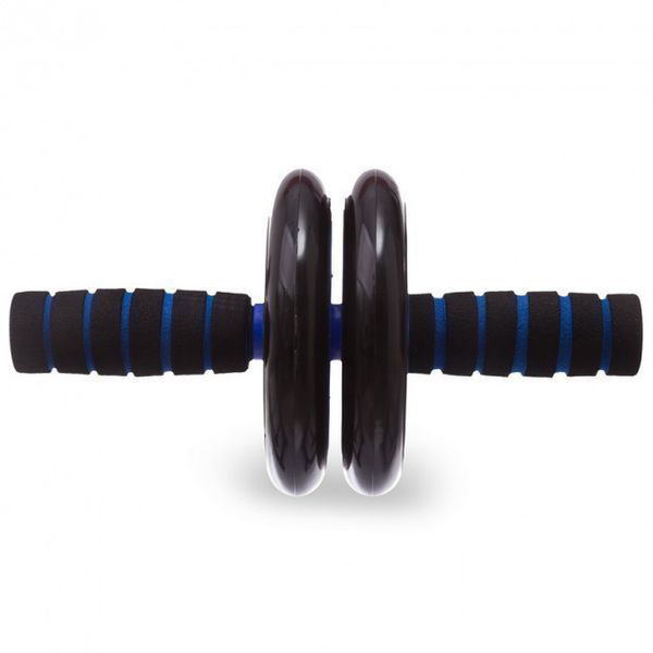 Ролик - тренажер для преса з килимком Double wheel Abs health abdomen round ∙ Гімнастичне спортивне фітнес колесо 35286/5 фото