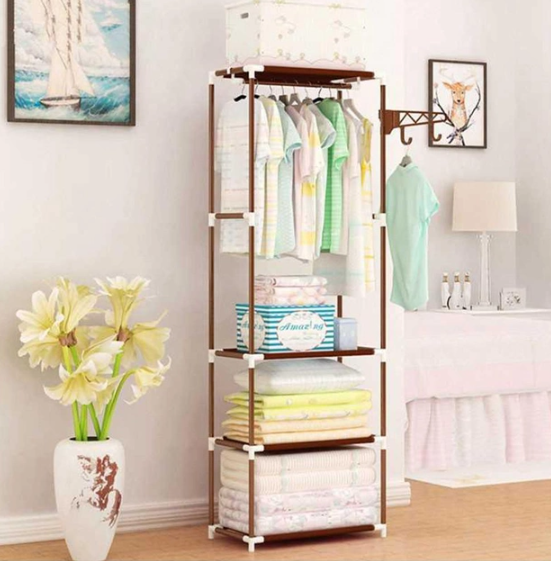 Шафа - органайзер NEW BOXY COAT RACK Збірна вішалка з полицями та гачками для одягу 52885/55 фото