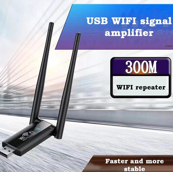 USB ретранслятор / підсилювач Wi-Fi сигналу на 2 антени ∙ Репітер USB Wi-Fi 300 Мбіт 57021 фото