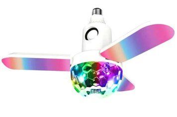 Дисколампа музична&nbsp;світлодіодна&nbsp;в патрон ∙ Музична LED лампа з обертанням ∙ Bluetooth підключення 51406 фото