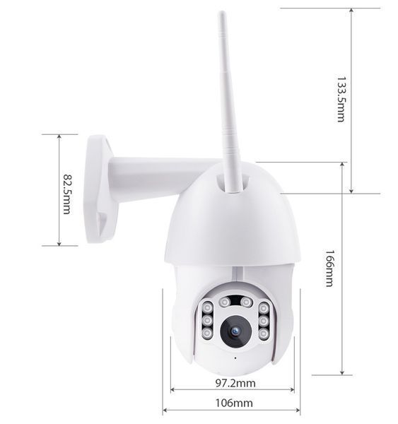 Уличная, поворотная, погодозащитная цифровая IP-камера Wi-Fi HD 1080P / 2MP PT20. PR5| Камера наружного наблюд 45231 фото