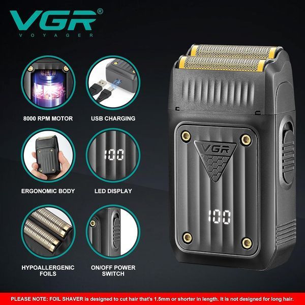 Електробритва VGR V-363 з USB-зарядкою та акумулятором ∙ Бритва VGR V-363 &ndash; сіткова електробритва для подорожей 57146 фото