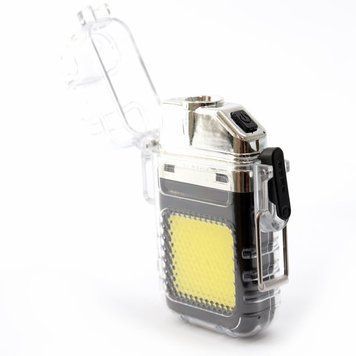 Електроімпульсна USB-запальничка з LED ліхтариком &bull; Запальничка з ліхтариком Cigarette Lighter FLASHLIGHT HY8810-1 JS-C01A Type-C 56189 фото