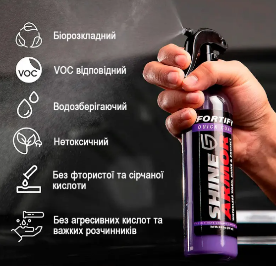 Поліроль для кузова авто Shine Armor ∙ Засіб від подряпин з серветкою - мікрофібра для полірування в комплекті, 236 мл 52737/40 фото