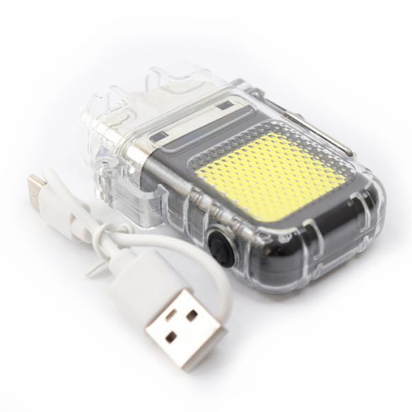 Електроімпульсна USB-запальничка з LED ліхтариком &bull; Запальничка з ліхтариком Cigarette Lighter FLASHLIGHT HY8810-1 JS-C01A Type-C 56189 фото