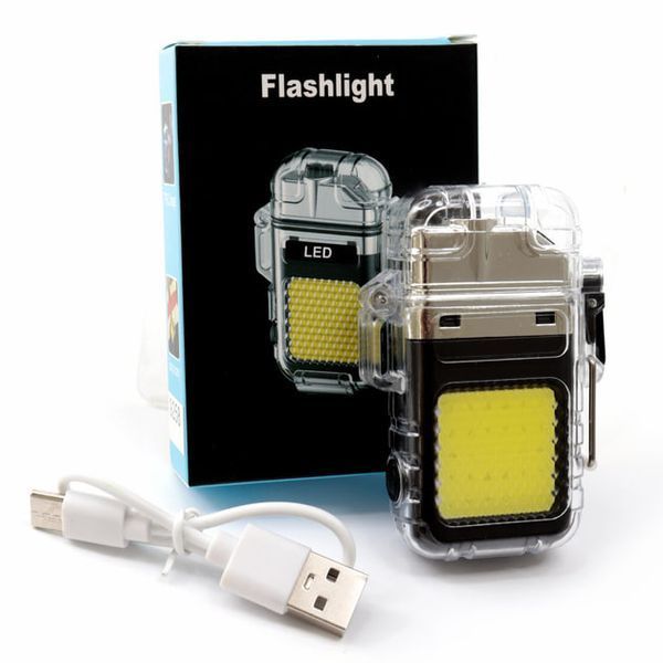 Електроімпульсна USB-запальничка з LED ліхтариком &bull; Запальничка з ліхтариком Cigarette Lighter FLASHLIGHT HY8810-1 JS-C01A Type-C 56189 фото