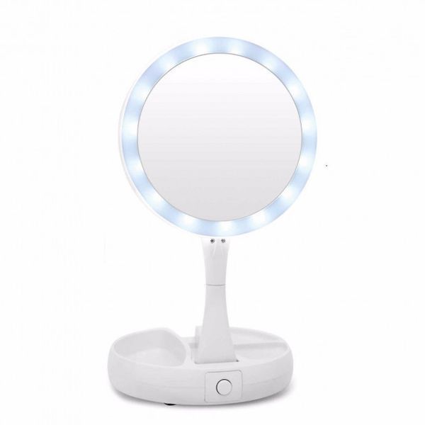 Складне дзеркало для макіяжу з Led підсвіткою My FoldAway Mirror з органайзером для косметики та аксесуарів 56787 фото