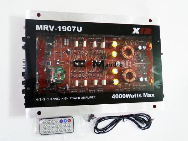 Автомобільний 4-канальний підсилювач звуку CMAudio MRV-1907U Прозорий корпус ∙ USB ∙ 4000Вт 51916/00 фото