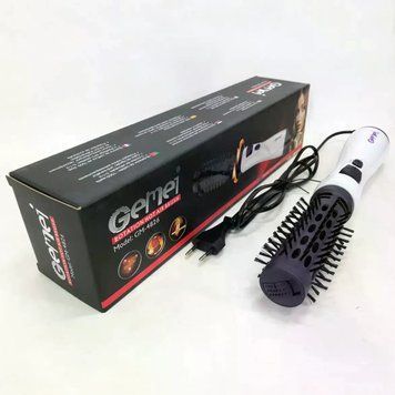 Фен-щітка для волосся GEMEI GM-4826 1000W &bull; Обертовий фен-браш для сушіння, укладання, об&rsquo;єму та створення природної хвилі 57671 фото