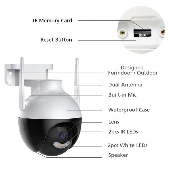 Поворотна відеокамера CAMERA Ap ICSEE 6 MP + Блок живлення ∙ 360 Камера 6МП IP N18-6MP 57033 фото