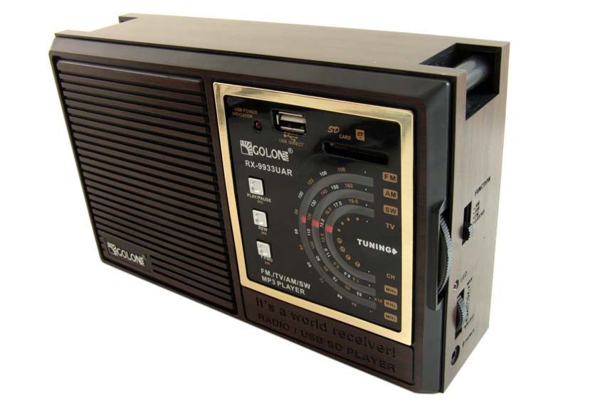 Портативний радіоприймач Golon RX-9933 з акумулятором, USB, SD, FM радіо 13257 фото