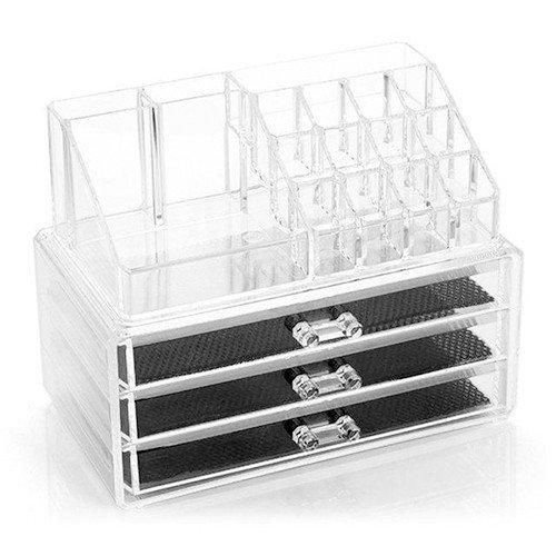 Органайзер для хранения косметики 3 drawer | Акриловый настольный ящик для бижутерии | Бокс для косметики 1288365279 фото