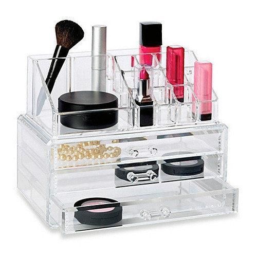 Органайзер для хранения косметики 3 drawer | Акриловый настольный ящик для бижутерии | Бокс для косметики 1288365279 фото