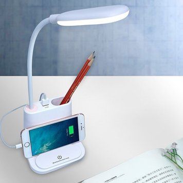 Настільна світлодіодна смарт-лампа 3в1 з вбудованим акумулятором та PowerBank 81009 фото
