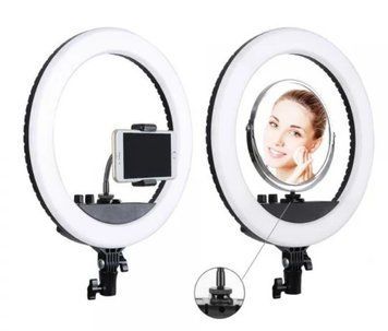Кольцевая LED лампа SMN-12" + зеркало (30см) | Кольцевой свет | Световая лампа кольцо 1288365301 фото