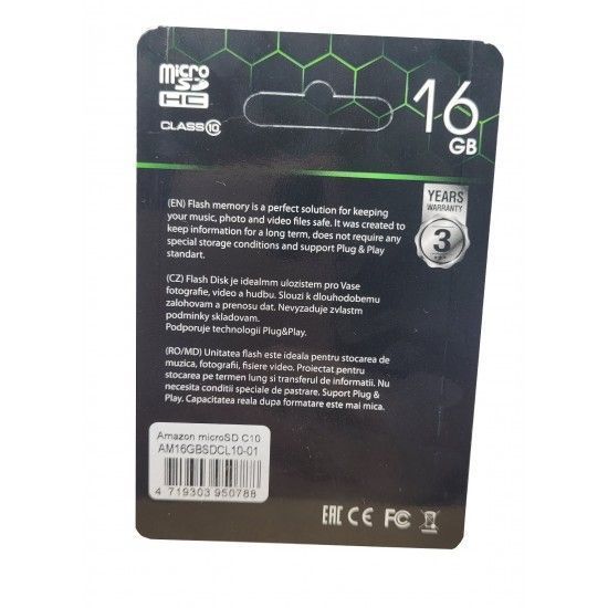 Карта пам'яті Micro SDHC 16GB Amazon pro microSD Мікро СД картка з адаптером 52666 фото