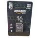 Карта пам'яті Micro SDHC 16GB Amazon pro microSD Мікро СД картка з адаптером 52666 фото 3