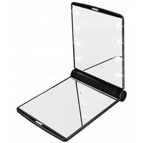 Кишенькове дзеркало з підсвічуванням Make-Up Mirror 8 LED Косметичне міні дзеркальце для макіяжу 51658 фото