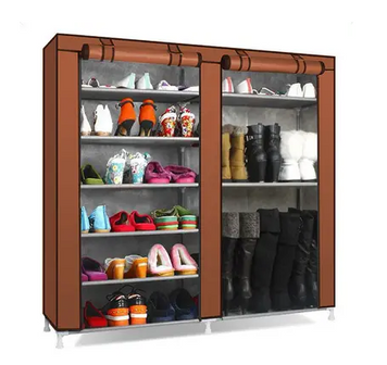 Шафа для взуття Shoe Cabinet тканинний двосекційний органайзер з поличками 52708 фото