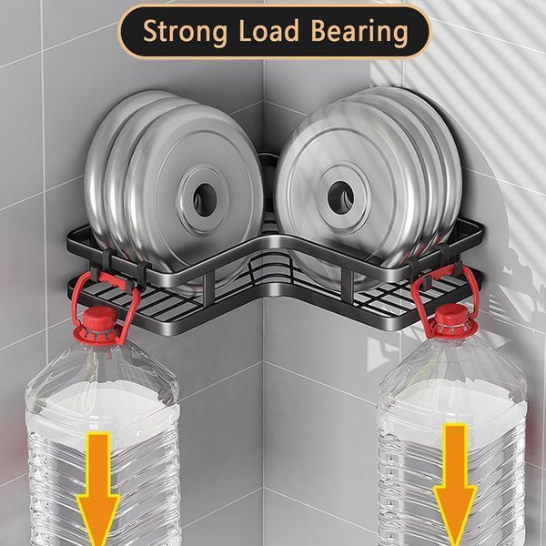Кутові полиці для ванної Corner Shower Caddy ∙ Компактне та зручне зберігання аксесуарів Corner Shower Caddy 57119 фото