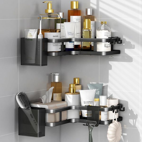 Кутові полиці для ванної Corner Shower Caddy ∙ Компактне та зручне зберігання аксесуарів Corner Shower Caddy 57119 фото