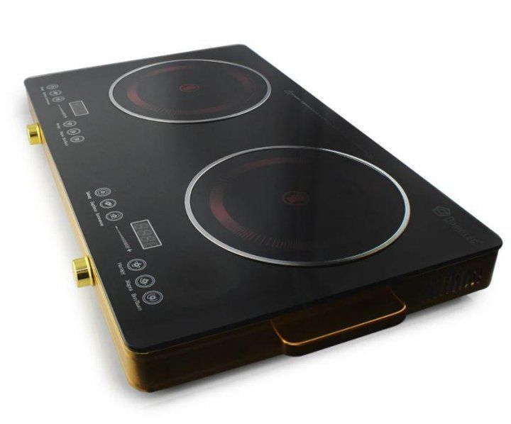 Плита инфракрасная на 2 конфорки Domotec MS-5881 ∙ Электроплита двухконфорочная 3500 Вт ∙ Сенсорное управление 51547/00 фото
