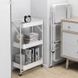Металева етажерка на коліщатках Sliding shelf 2011 &bull; Пересувна складна стійка з трьома полицями для аксесуарів 55108 фото 3