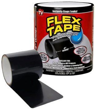 Водонепроникна ремонтна стрічка Flex Tape 1,3 м для герметизації протікань &bull; Клейка скотч-стрічка Flex Tape 1,3 м для труб, шлангів, басейнів і ремонту 58505 фото