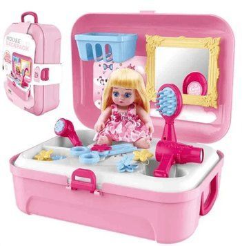 Игровой косметический набор с куклой для девочки Cosmetics toy ∙ Детский рюкзак для макияжа 51992/21 фото