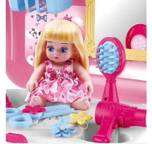 Игровой косметический набор с куклой для девочки Cosmetics toy ∙ Детский рюкзак для макияжа 51992/21 фото