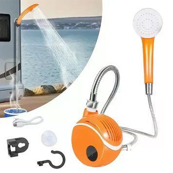 Акумуляторний душ для кемпінгу Portable Outdoor Shower 2000 мАг з насосом &bull; Портативний туристичний душ для дачі, походу та миття автомобіля 58005 фото
