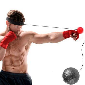 Тренажер м'яч для боксу &middot; Еспандер пов'язка на голову з м'ячиком Boxing Ball &middot; Fight ball Файт бол м'ячик для боксу на гумці 51242 фото