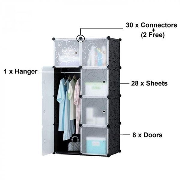 Складна шафа Storage Cube Cabinet МР 28-51 Пластиковий органайзер - шафа для речей, 146х76x37 см 52222 фото