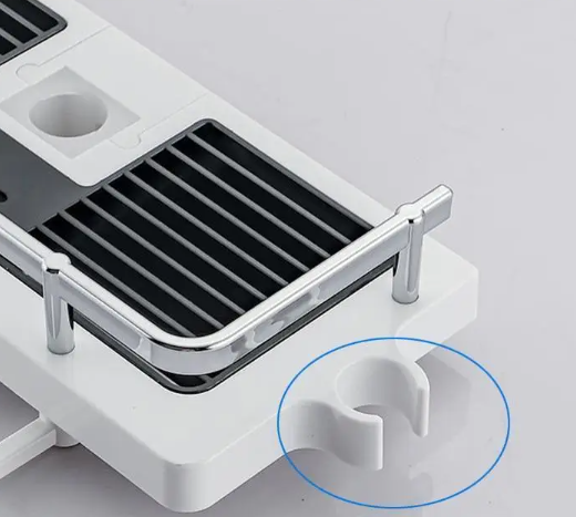 Полиця для ванної кімнати Shower Rack Регульована стійка для душу з тримачем шланга та гачками 52870 фото