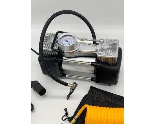 Автомобільний компресор двопоршневий Air Compressor 12V 628-4x4 &bull; Електричний насос для шин від прикурювача 12 В з манометром для автомобіля, позашляховика, кросовера і дороги 57542 фото