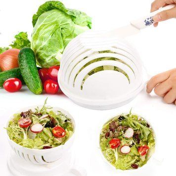 Салатниця - овочерізка Salad Cutter Bowl для швидкої шаткування овочів та салатів 79019 фото
