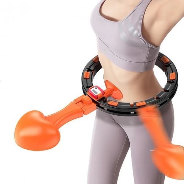 Масажний обруч для талії&nbsp;HULA HOOP THAT WON'T FALL Розумний Хулахуп неспадаючий з відцентровою кулею та лічильником Фітнес тренажер для схуднення 62107/41 фото